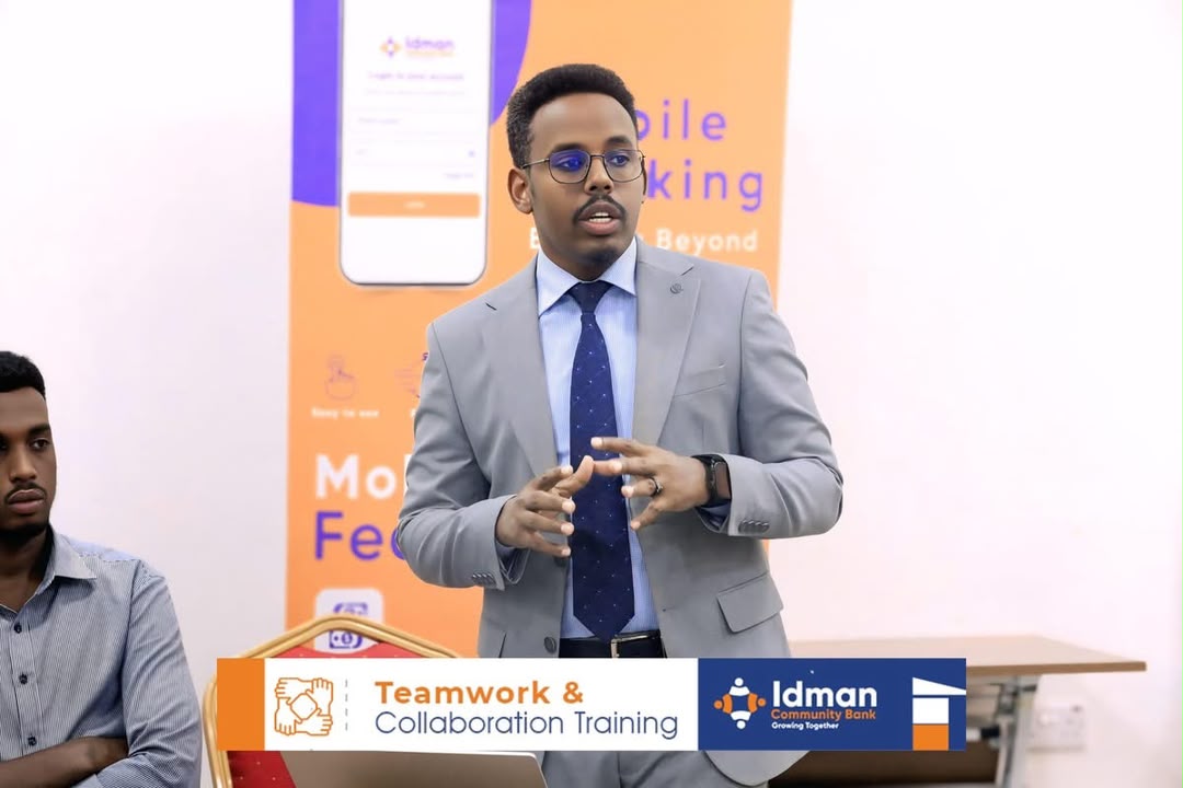 Teamwork and collaboration training session for Idman Community Bank staff